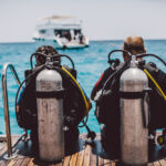 Diving,Lesson,In,Open,Water.,Scuba,Diver,Before,Diving,Into