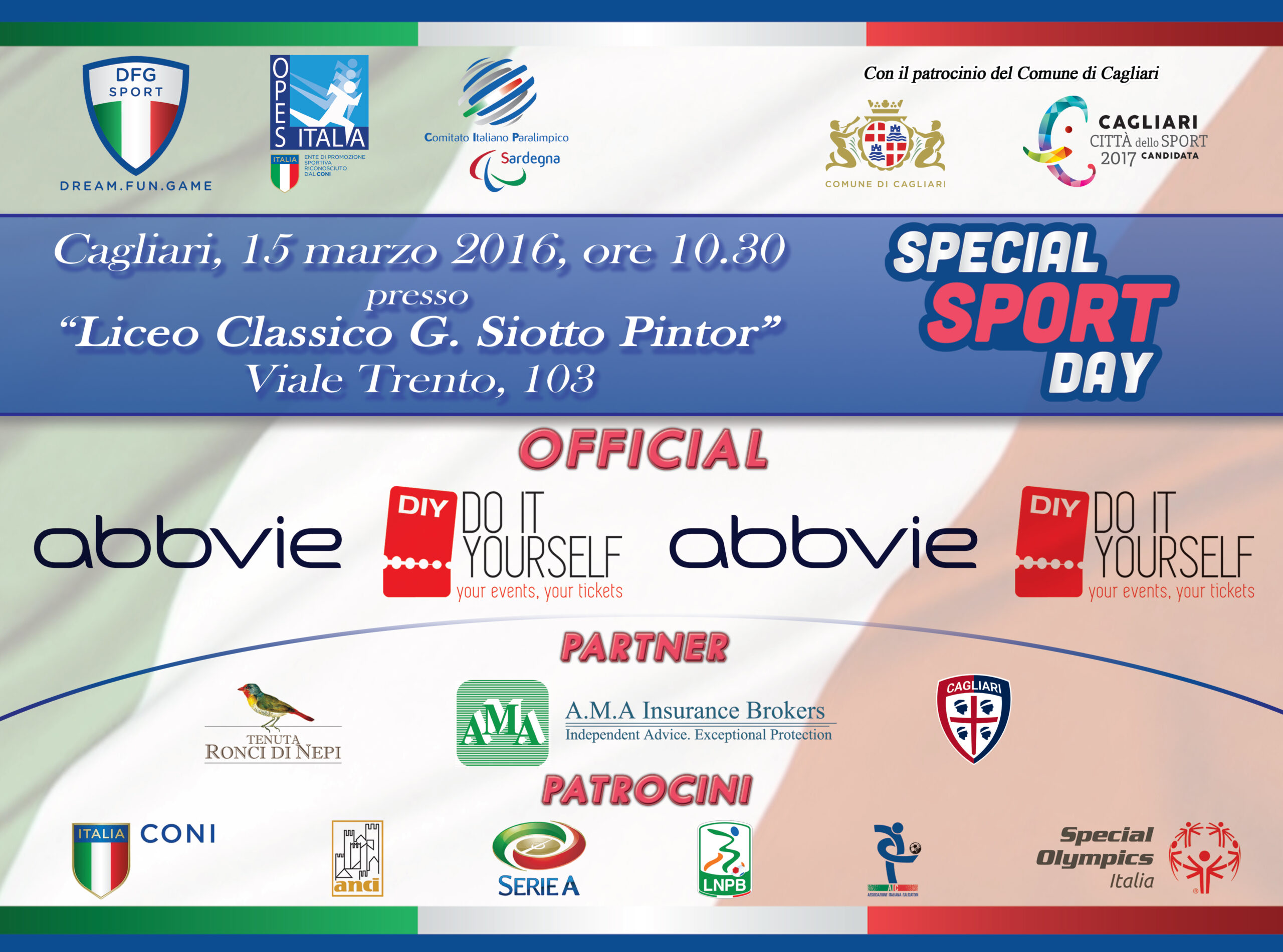 Scopri di più sull'articolo “Special Sport Day”. Martedì tappa a Cagliari. Anche Tiziano Ferro, Kristian Ghedina e Anna Safroncik tra i fan del progetto nazionale