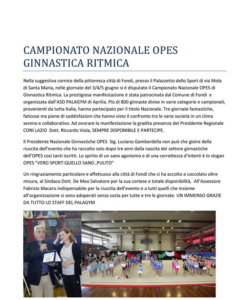 CAMPIONATO NAZIONALE GINNASTICA RITMICA