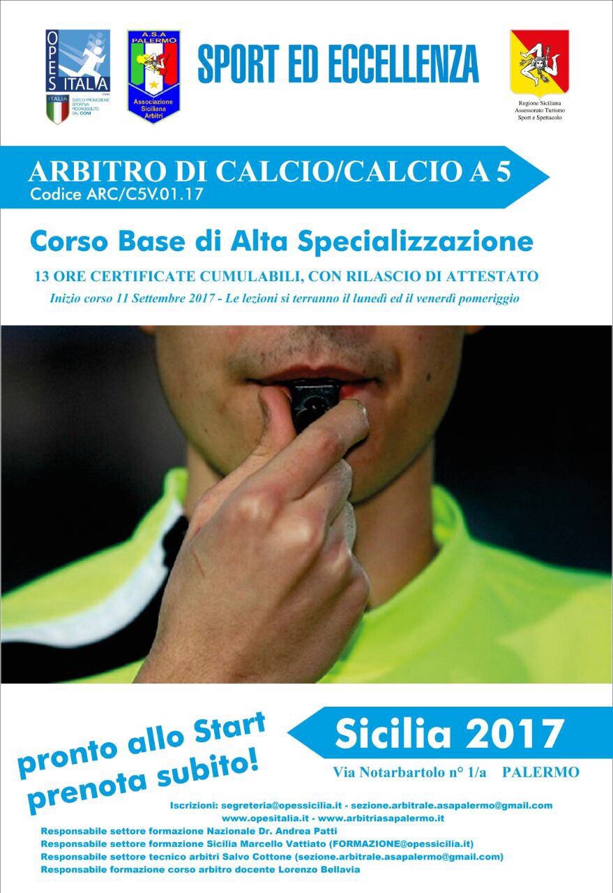 Scopri di più sull'articolo Corso Arbitro Calcio/Calcio A5