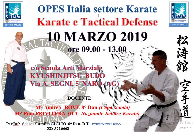 Seminario II Aggiornamento karate e tactical defense