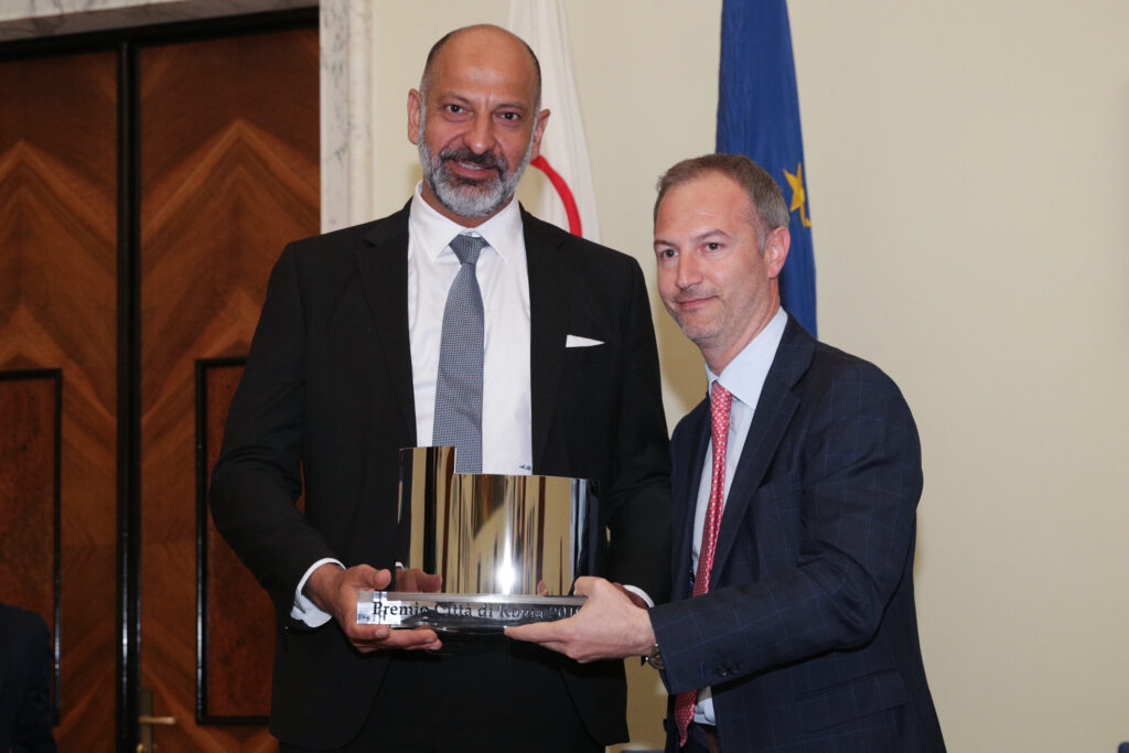 Il presidente della Roma Volley Antonello Barani e il Presidente della V Commissione della Regione Lazio Pasquale Ciacciarelli