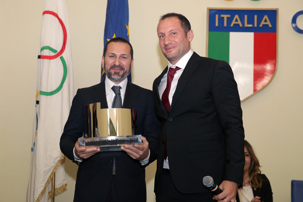 Federico Rocca (Marco Aurelio Cup) e Fabrizio Loffreda (Responsabile nazionale Settore Calcio a 8 di OPES)