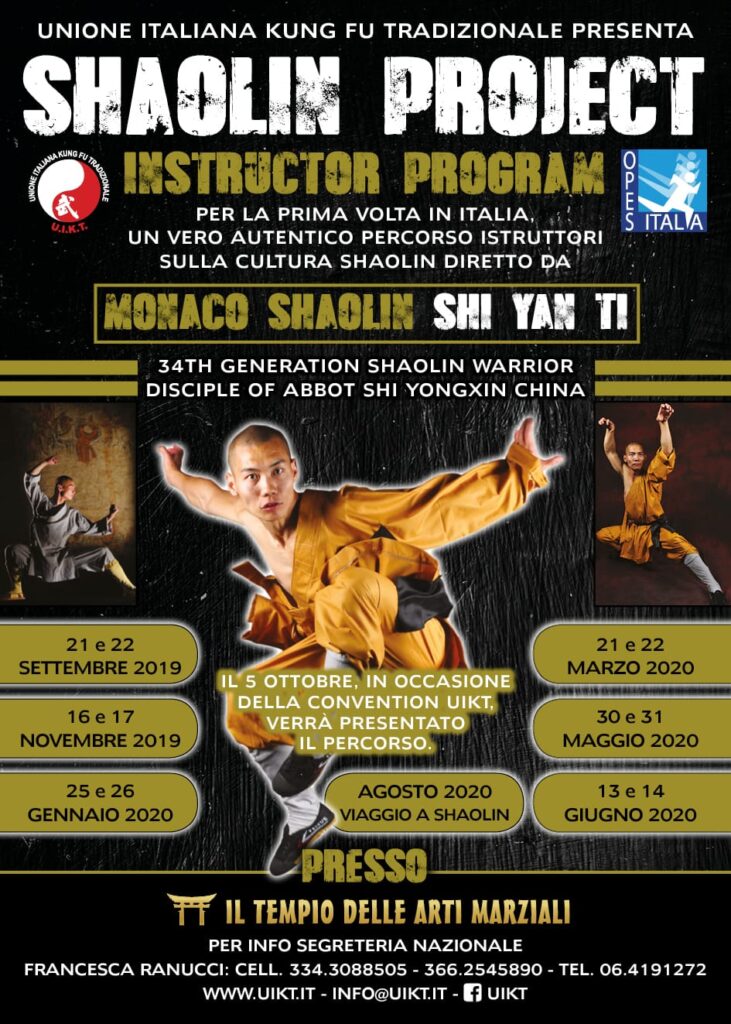 Al via il corso di formazione per istruttori Shaolin