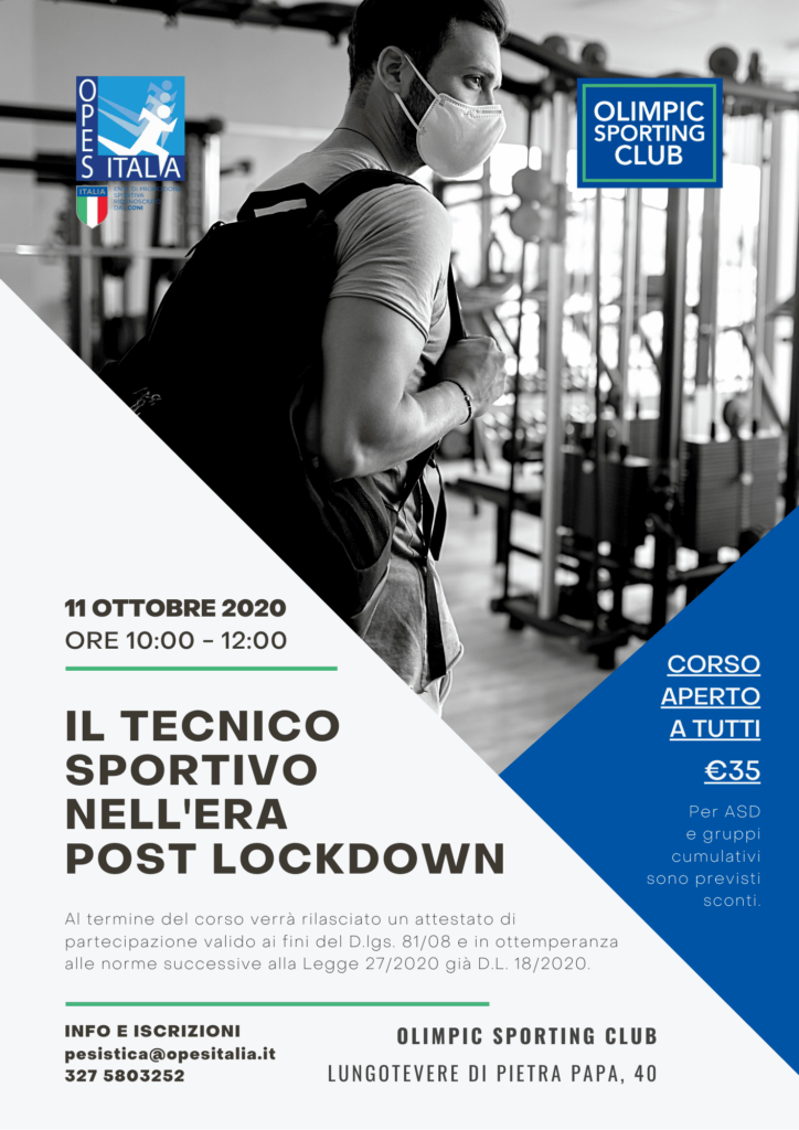 corso "Il tecnico sportivo nell'era post lockdown"