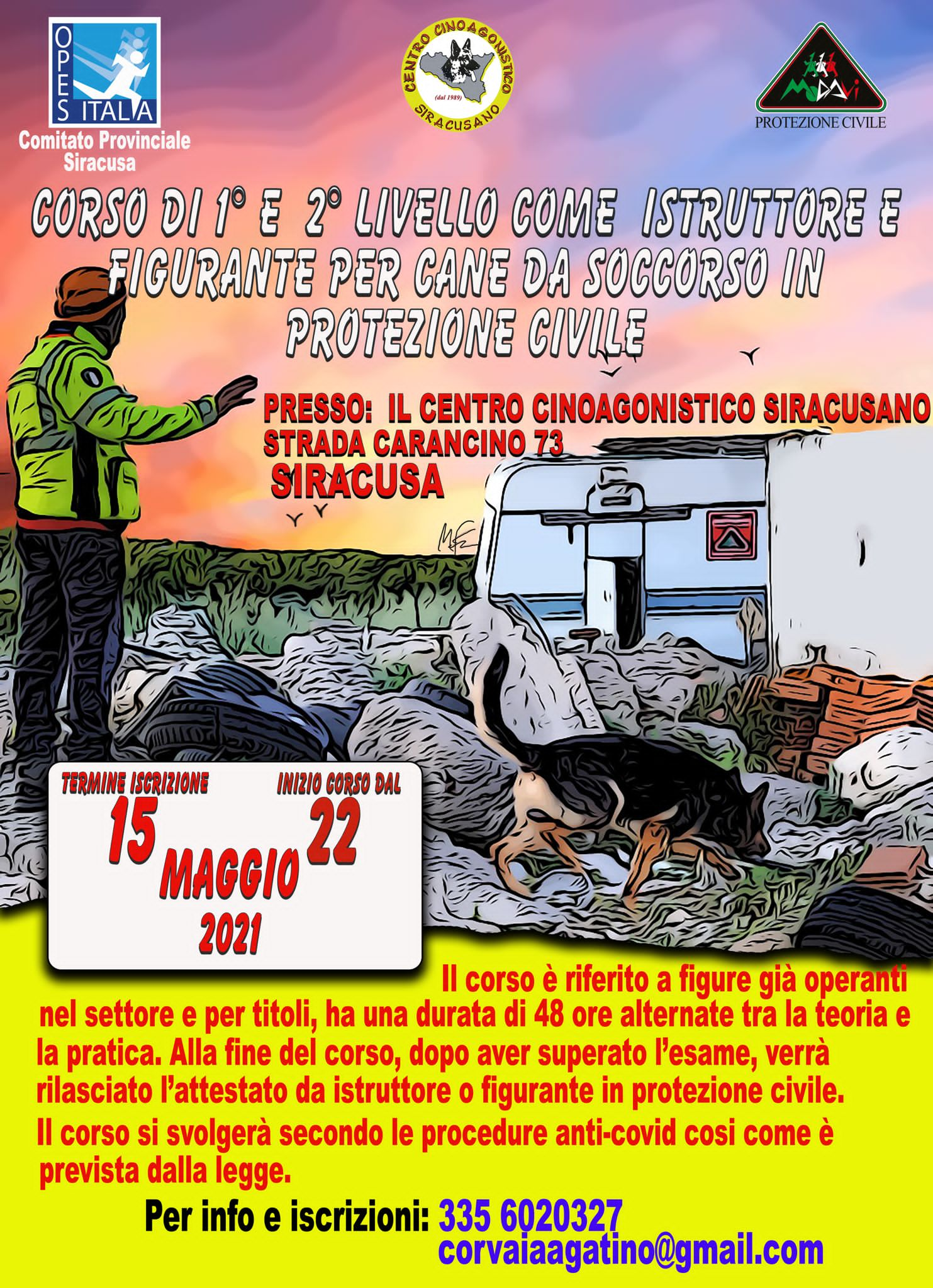 corso istruttore cinofilo 22 maggio 2021