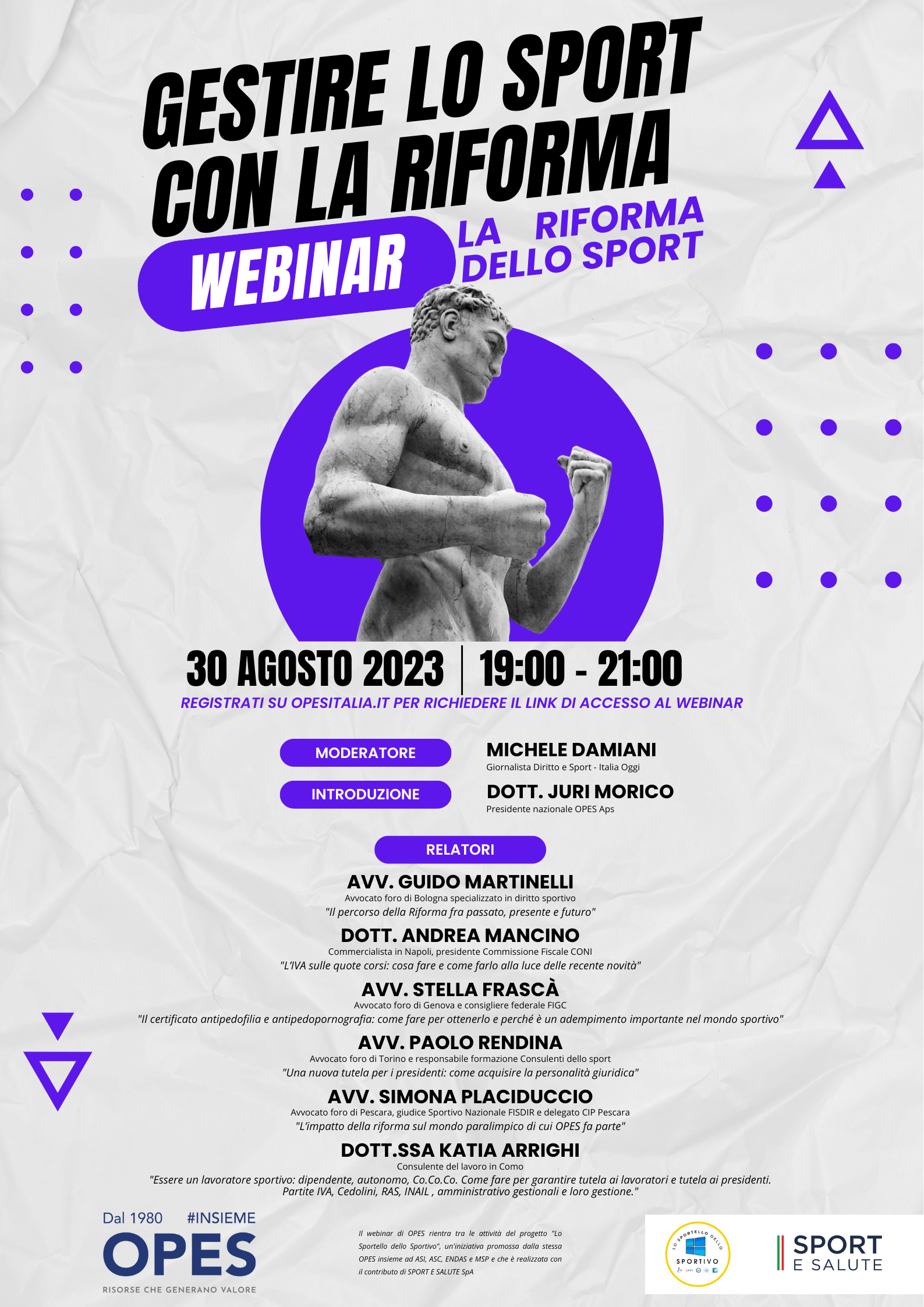 webinar riforma dello sport