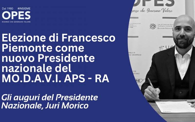 Scopri di più sull'articolo Francesco Piemonte è il nuovo Presidente del MO.D.A.V.I., gli auguri del Presidente Nazionale Juri Morico