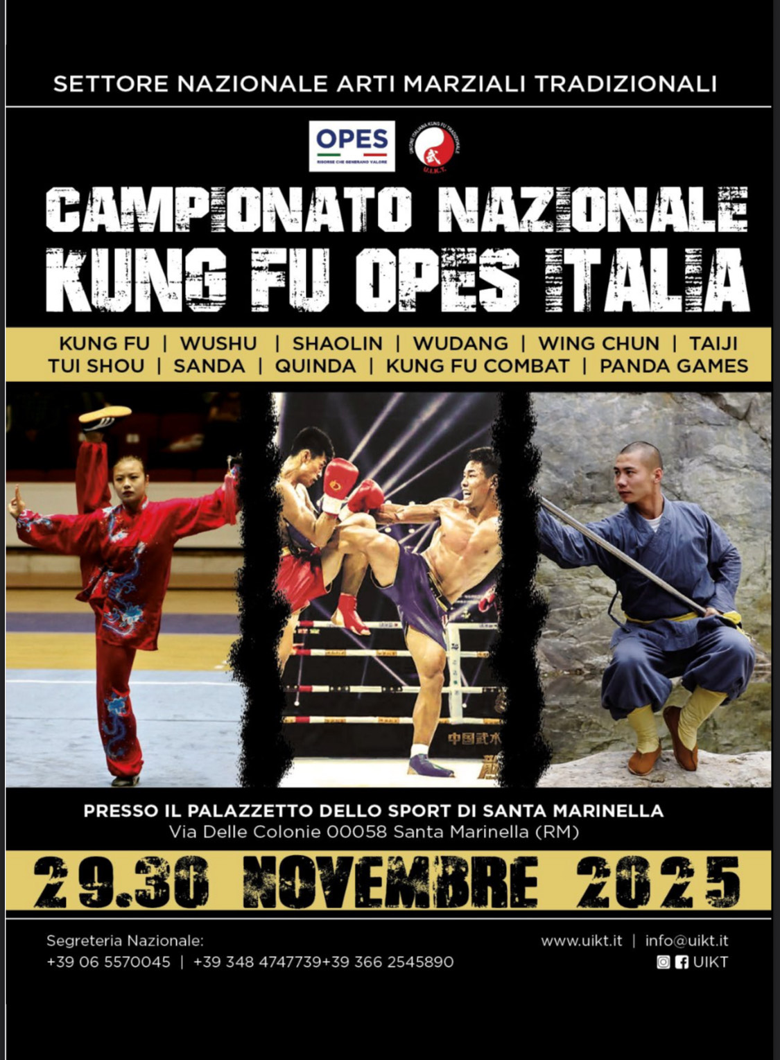 Scopri di più sull'articolo Pronto a partire il 29-30 Novembre il Campionato Nazionale di Kung Fu OPES 2025