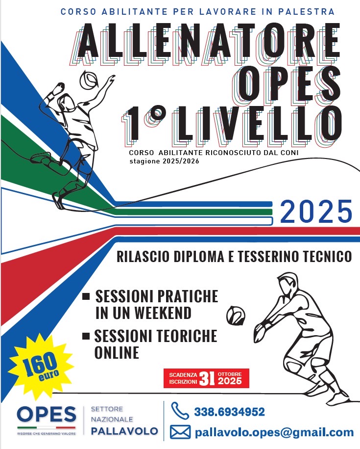corso per allenatore di pallavolo di primo livello