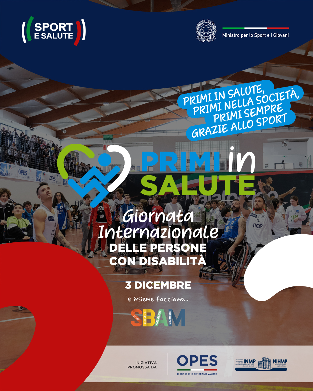 3 dicembre, Giornata Internazionale delle Persone con Disabilità, evento Primi in Salute a Caivano, Roma e Torino