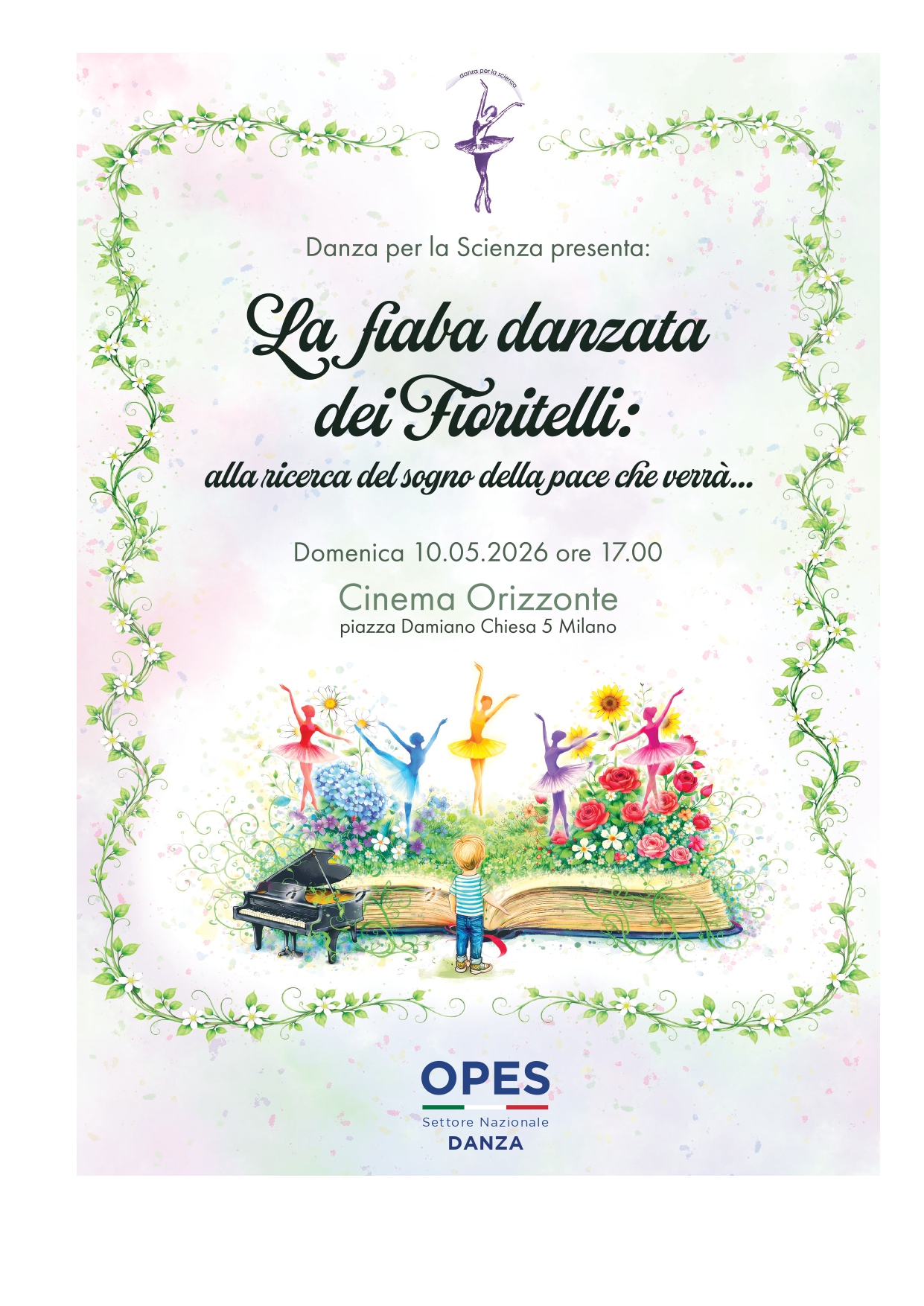 locandina "La Fiaba danzata dei fioritelli: alla ricerca del sogno della pace che verrà…"
