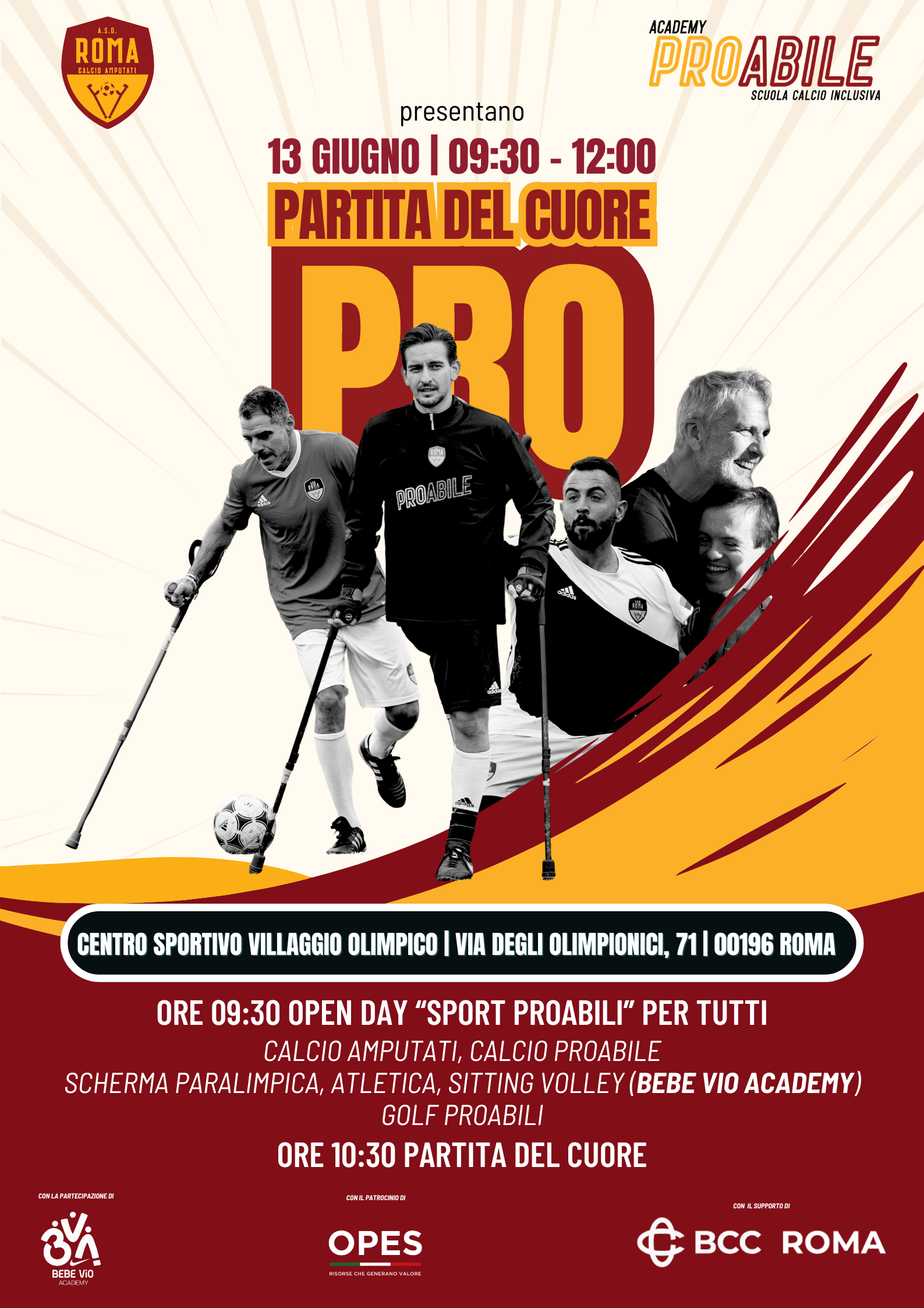 Partita del Cuore Pro: il 13 giugno tornano in campo i ragazzi di Arturo Mariani e Simone Perrotta