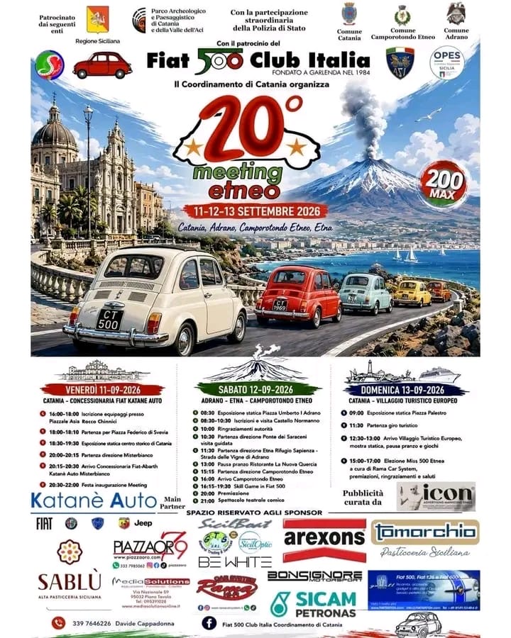 20° Meeting Etneo della Fiat 500 Club Italia