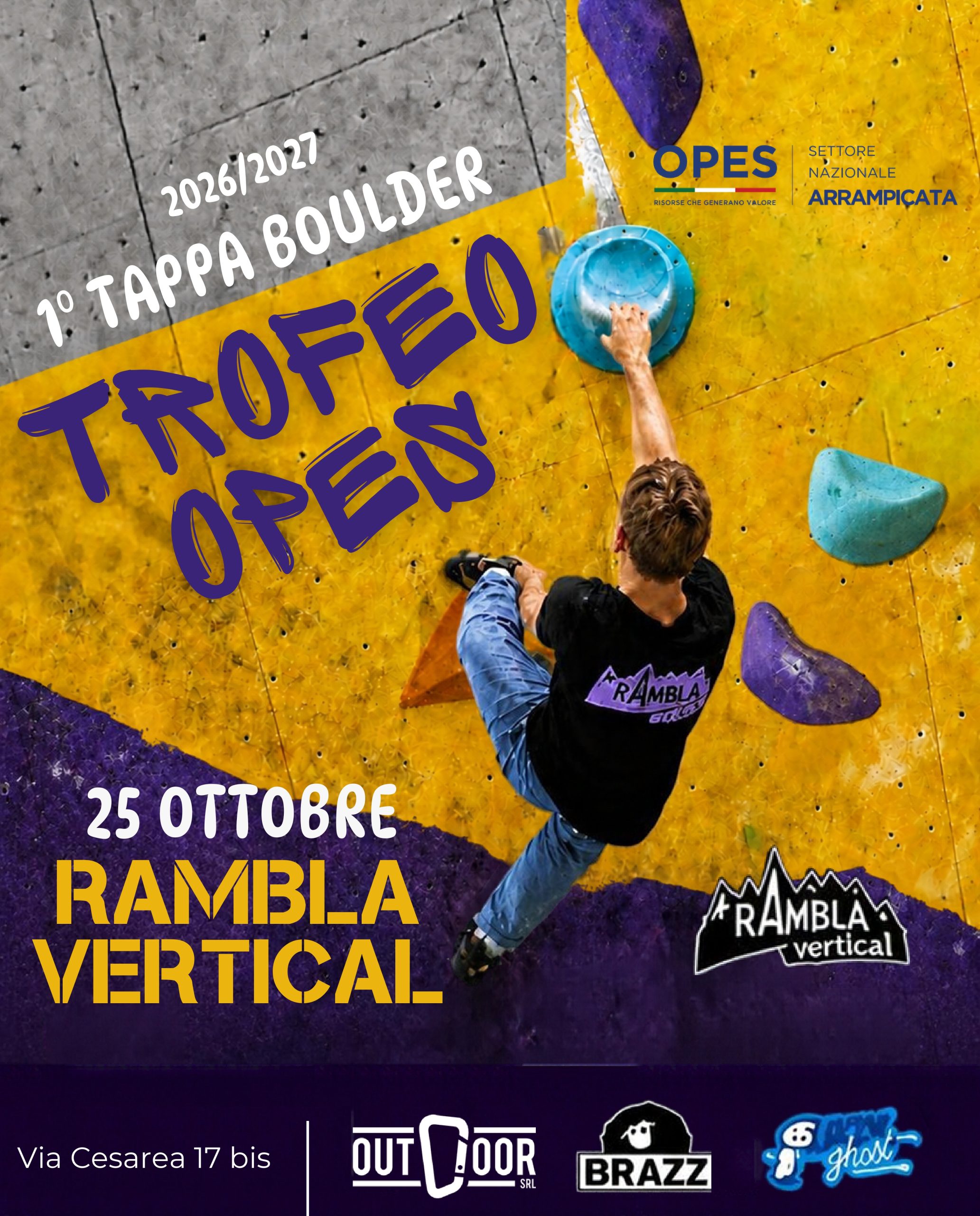 OPES Arrampicata: a Roma il 25 ottobre la 1ª tappa Boulder
