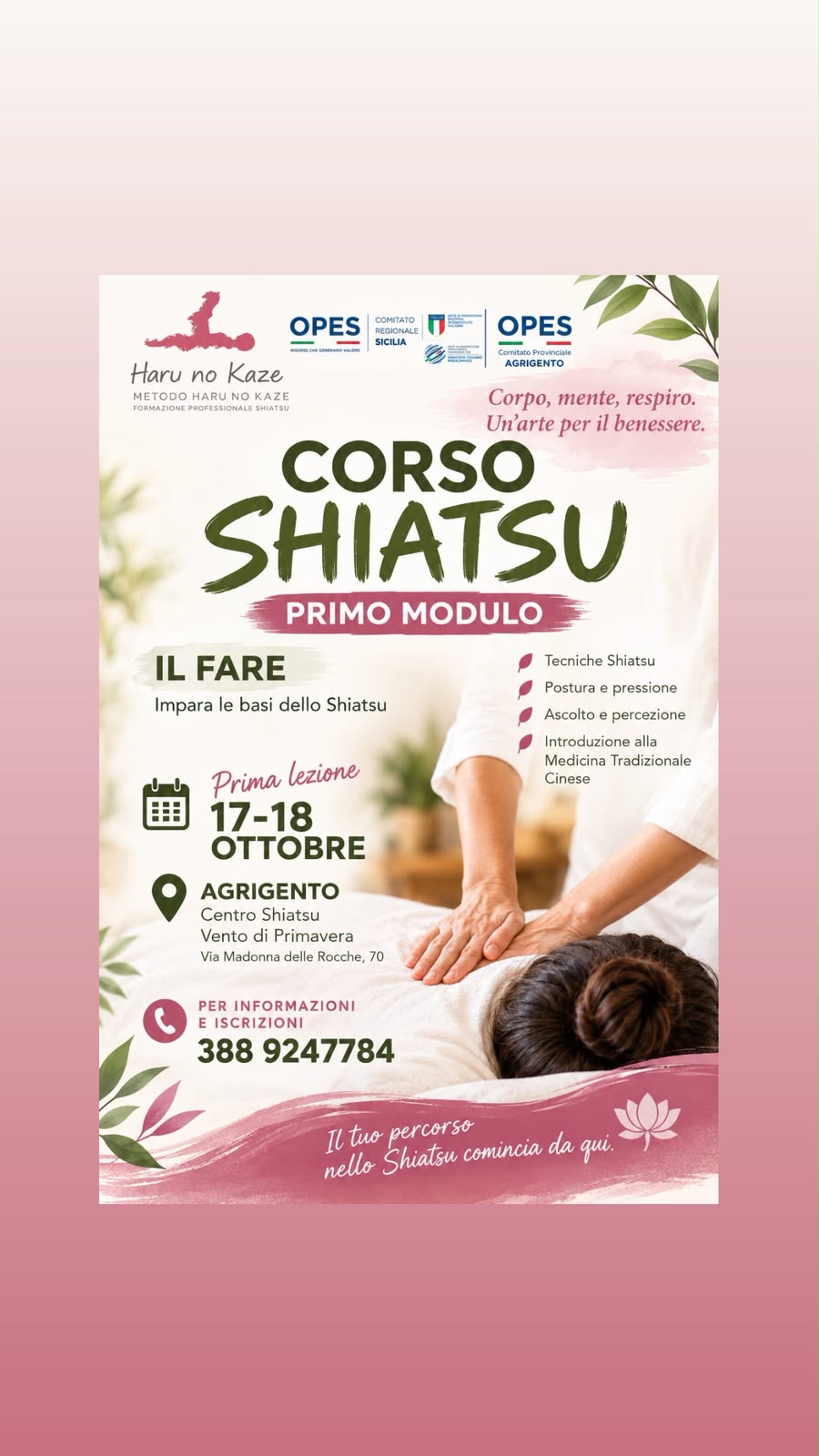 Corso Shiatsu - Primo Modulo